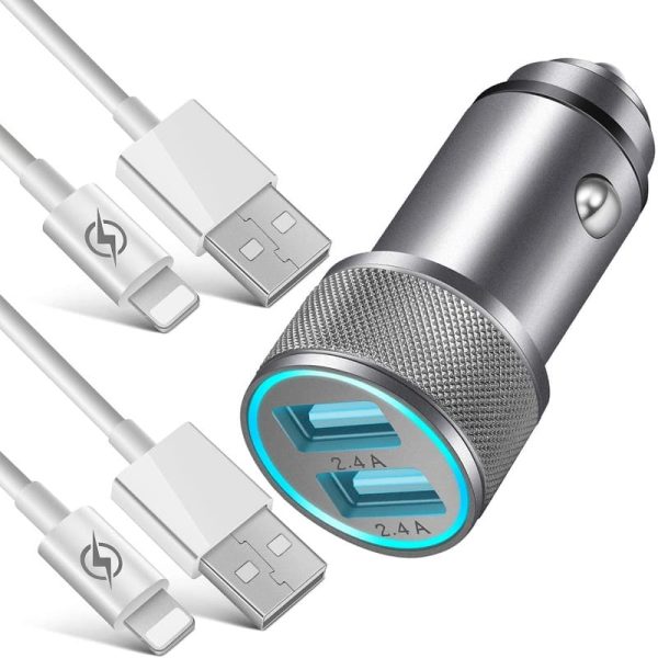 iPhone USB Car Charger - AL-Alloy Dual USB Adapter