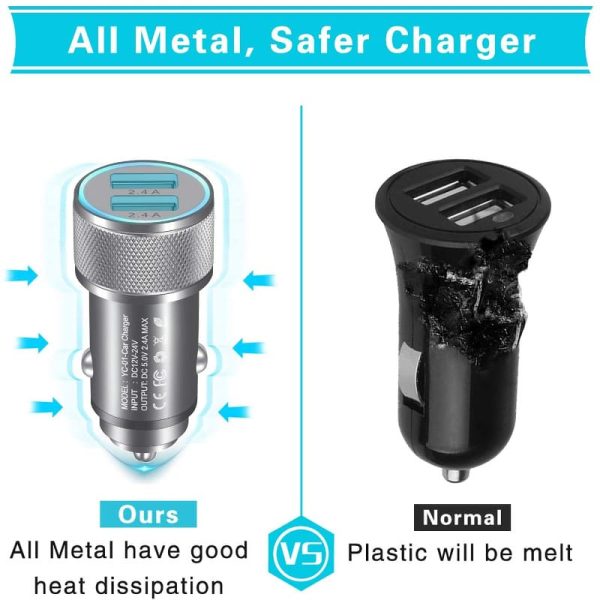 iPhone USB Car Charger - all metal - safer charger