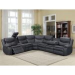 Mandan Electric Recliner Corner Sofa - Black