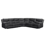 Mandan Electric Recliner Corner Sofa - Black - Image 2