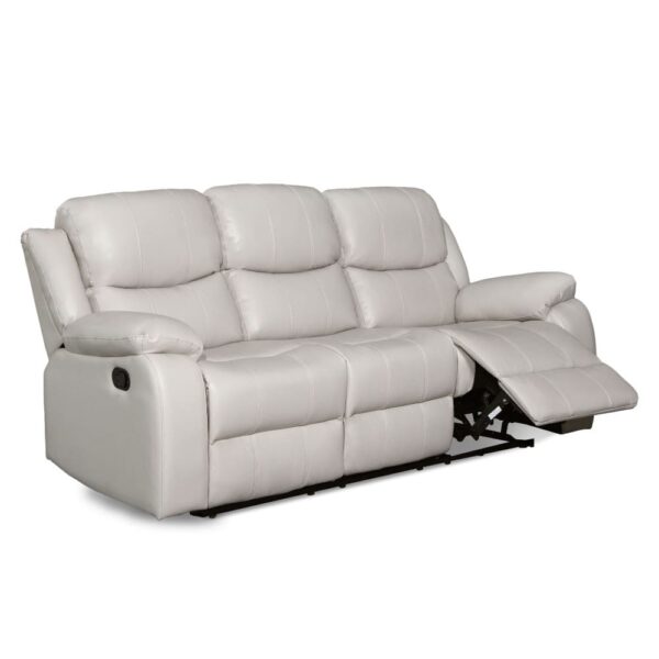 Wilson Manual 3 Seater Recliner Sofa - White - Image 2