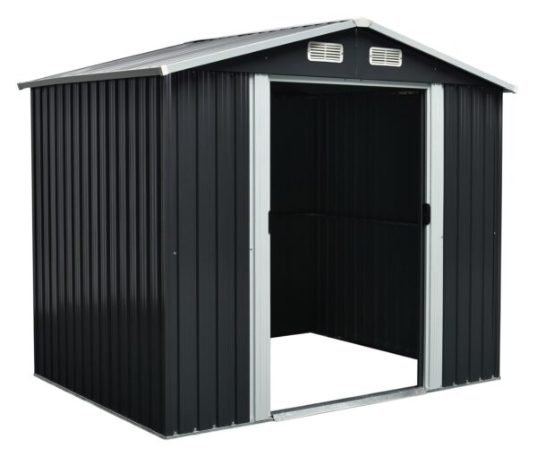 Outdoor Metal Storage Shed With Double Sliding Door - Image 1